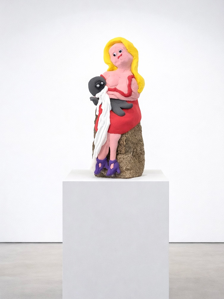 &Eacute;va Ostrowska, Drain Me More, mixed media sculpture exploring emotional dependency between humans and machines, contemporary art about future relationships and robotic companionship, 2025