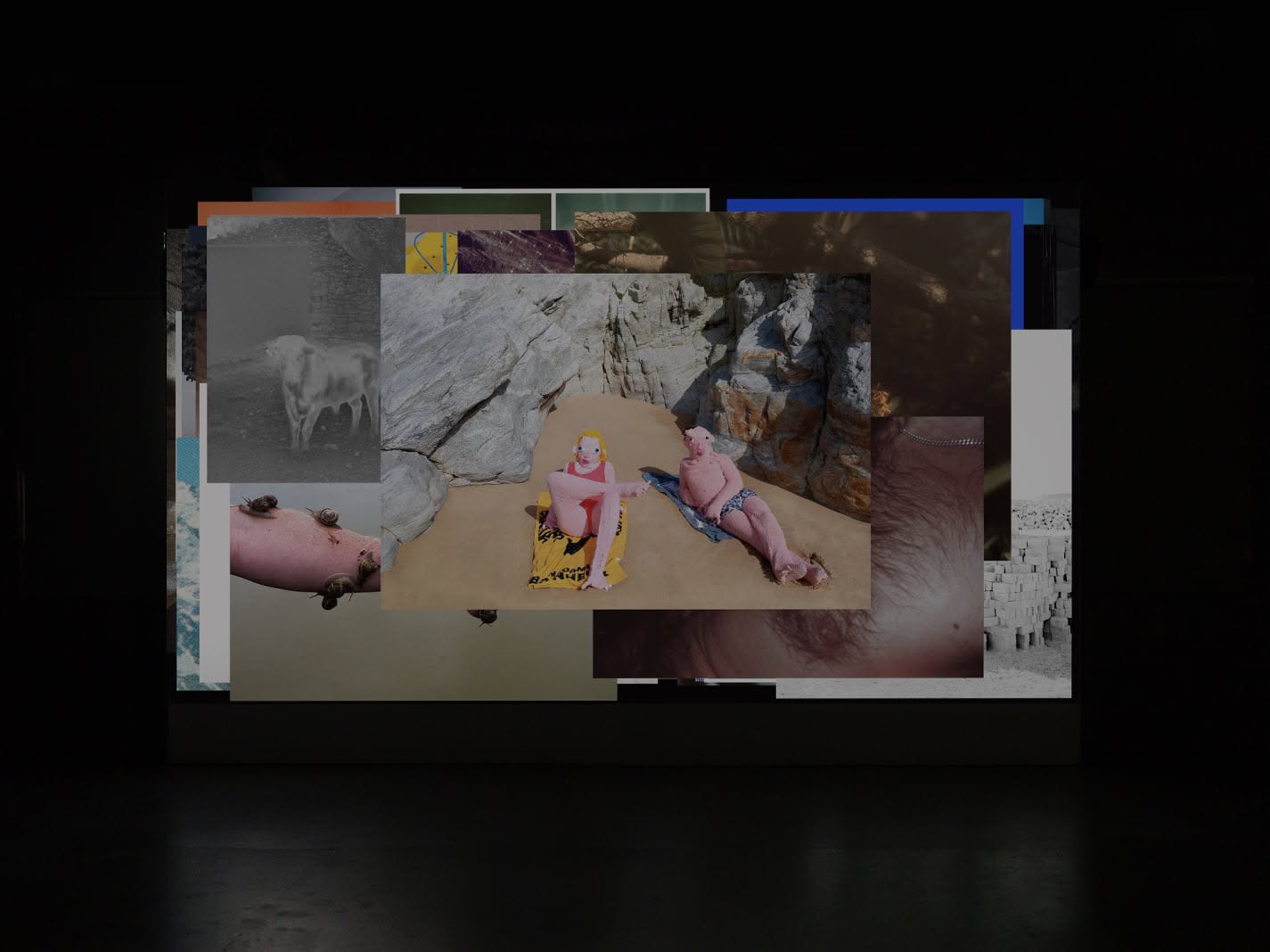 Eva Ostrowska, Zapping the Archive, International Images Festival Bilbao, 2020, projection view with Love was Sweet and Warm as a Tangerine Sunrise